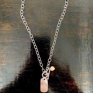 Necklace sterling silver & 14k gold 18”